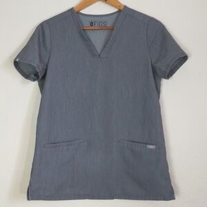2 FIGS Scrub Tops Casma Three Pocket Gray XS